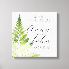 Minimalistisches Grünes Fern-Hochzeitsszeichen Leinwanddruck