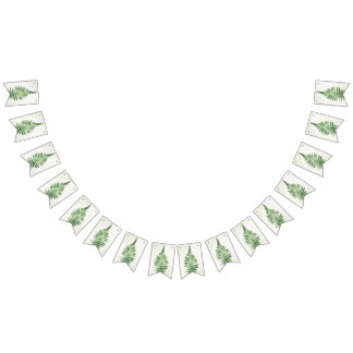 Minimalistisches Grünes Fern-Hochzeitsszeichen Wimpelkette