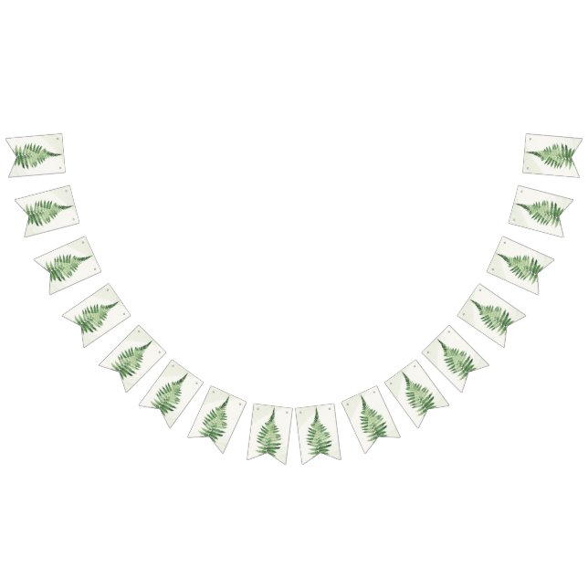 Minimalistisches Grünes Fern-Hochzeitsszeichen Wimpelkette (Alle)