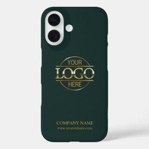 Minimalistisches grünes Firmenlogo für Werbezwecke iPhone 16 Hülle