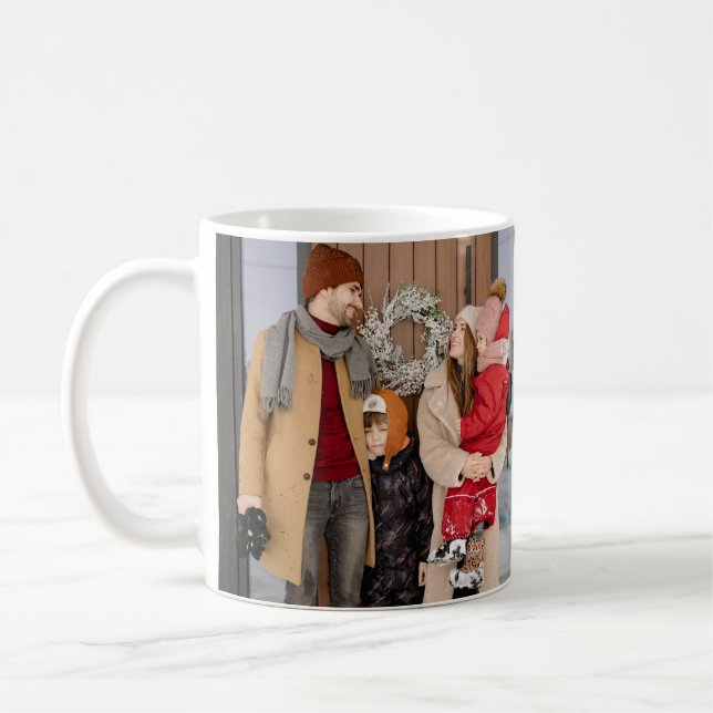 Minimalistisches grünes Foto Weihnachten Kaffeetasse (Links)