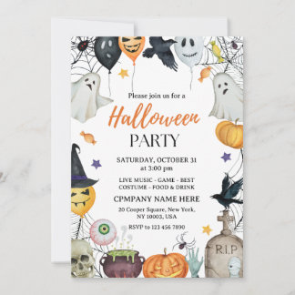 Minimalistisches Halloween-Party Einladung