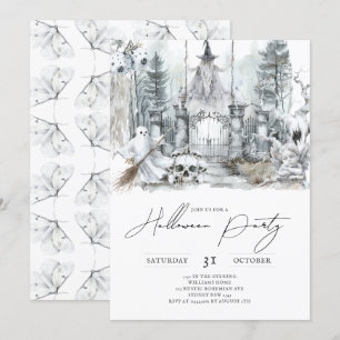 Minimalistisches Halloween Spuk Forrest Einladung