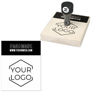 Minimalistisches handgefertigtes Geschäftslogo ind Gummistempel