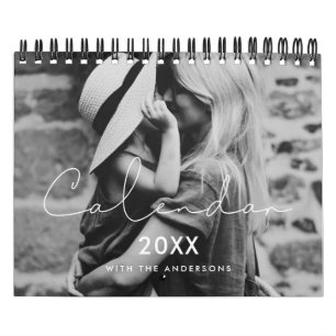 Minimalistisches handgeschriebenes Foto 2026 Kalender