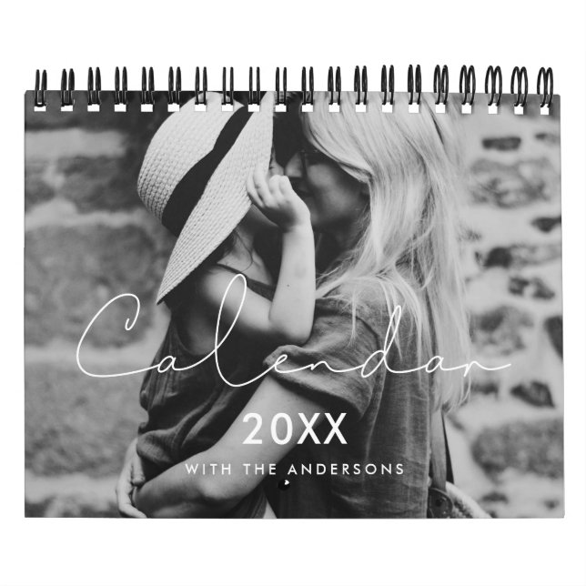 Minimalistisches handgeschriebenes Foto 2026 Kalender (Titelbild)