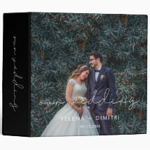 Minimalistisches handgeschriebenes Hochzeitsalbum 