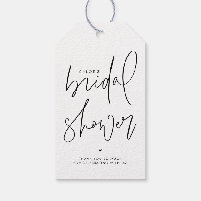 Minimalistisches, handgeschriebenes Skript-Brautpa Geschenkanhänger (Rückseite)