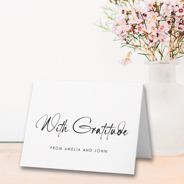 Minimalistisches handgeschriebenes Skript-Foto Dankeskarte (Von Creator hochgeladen)