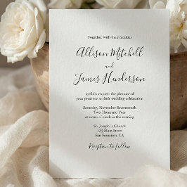 Minimalistisches handgeschriebenes Skript-Hochzeit Einladung