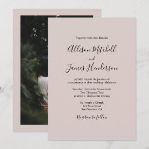 Minimalistisches handgeschriebenes Skript-Hochzeit Einladung