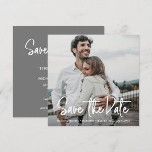 Minimalistisches Handschrift-Save the Date Foto