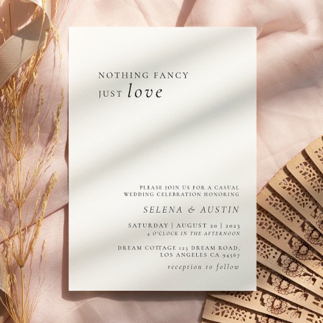 Minimalistisches Handscript Nichts Extravagant nur Einladung (Von Creator hochgeladen)