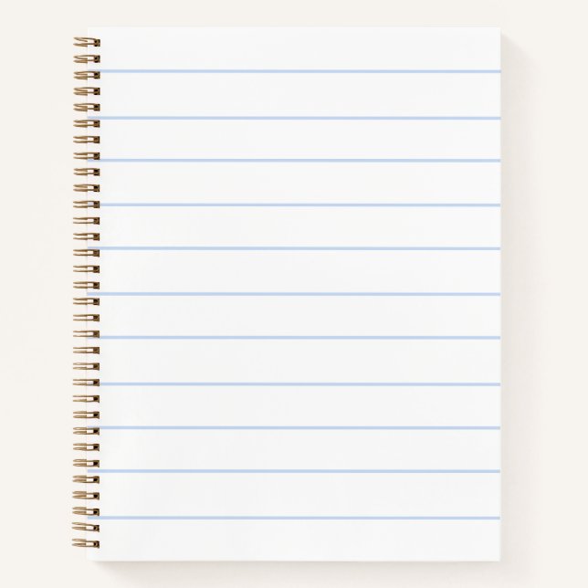Minimalistisches, hellblau-weiß gestreiftes Muster Notizbuch (Vorderseite)