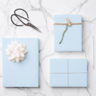 Minimalistisches hellblaues schlichtes Geschenk Geschenkpapier Set