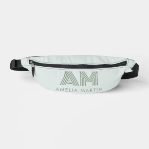 Minimalistisches Hellgrün Geometrisches Benutzerde Bauchtasche