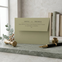 Minimalistisches Hellgrün Rücksendeadresse Elegant