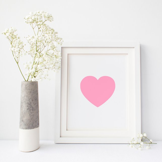Minimalistisches Hellrosa Herz Poster (Light Pink Heart Poster
)