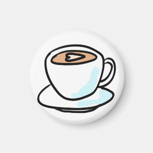 Minimalistisches Herz-Latte-Kaffee-Liebhaber-Gesch Magnet