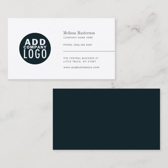 Minimalistisches Hinzufügen eines Logos Beruflich Visitenkarte (Vorne/Hinten)