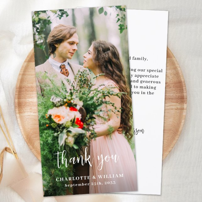Minimalistisches Hochzeitliches NEU-Foto Dankeskarte (Von Creator hochgeladen)