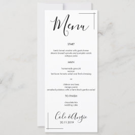 Minimalistisches Hochzeitmenü an der Grenze Einladung