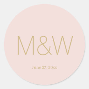 Minimalistisches Hochzeitrosa Runder Aufkleber