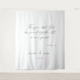 Minimalistisches Hochzeitsbanner | Personalisiert Wandteppich