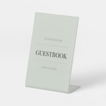 Minimalistisches Hochzeitsgästebuch in blassem Sal