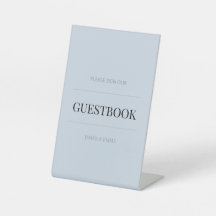 Minimalistisches Hochzeitsgästebuch in Staubblau