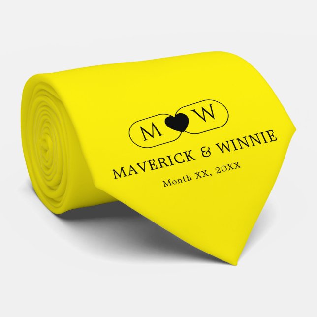 Minimalistisches Hochzeitsgelb Krawatte (Gerollt)