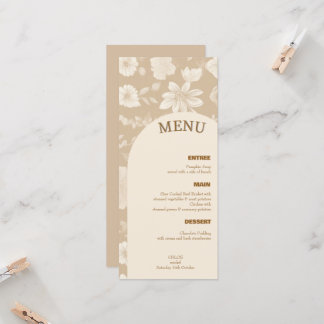 Minimalistisches Hochzeitsmenü