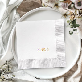 Minimalistisches Hochzeitsmonogramm mit Rose Servietten Mit Folie