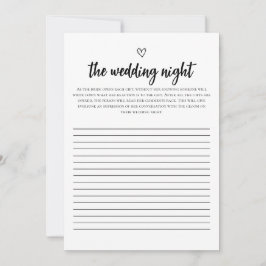Minimalistisches Hochzeitsnacht-Brautparty Einladung