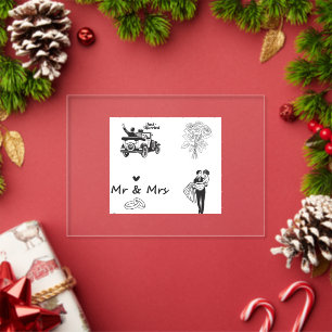 Minimalistisches Hochzeitspaar Illustration von He Acryleinladungen