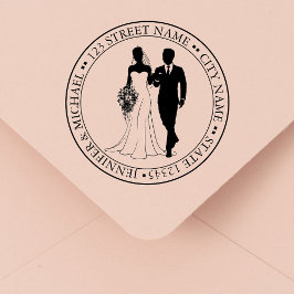 Minimalistisches Hochzeitspaar mit einfacher Rücks Gummistempel