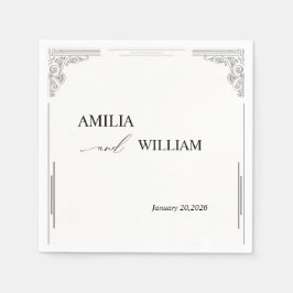 Minimalistisches Hochzeitspapier Napkins Serviette