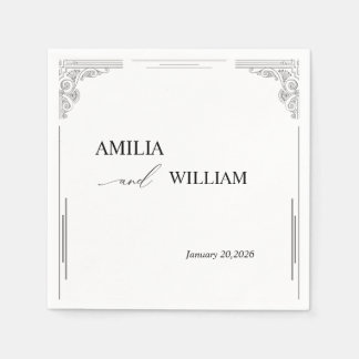 Minimalistisches Hochzeitspapier Napkins Serviette