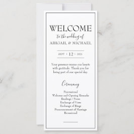 Minimalistisches Hochzeitsprogramm