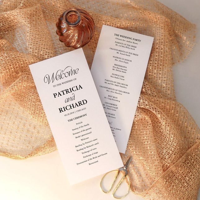 Minimalistisches Hochzeitsprogramm Ablaufplan Programm (Von Creator hochgeladen)