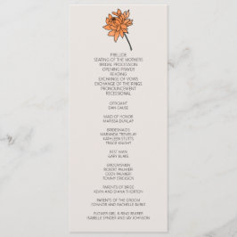 Minimalistisches Hochzeitsprogramm Chrysanthemum Programm