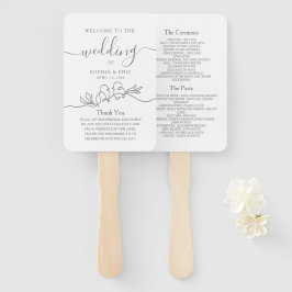Minimalistisches Hochzeitsprogramm Fächer
