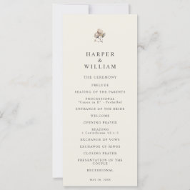 Minimalistisches Hochzeitsprogramm für Bohobobaumw Einladung