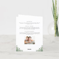 Minimalistisches Hochzeitsprogramm Gefaltete Blume