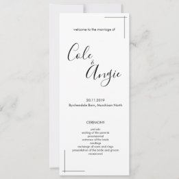 Minimalistisches Hochzeitsprogramm mit Grenzübergä