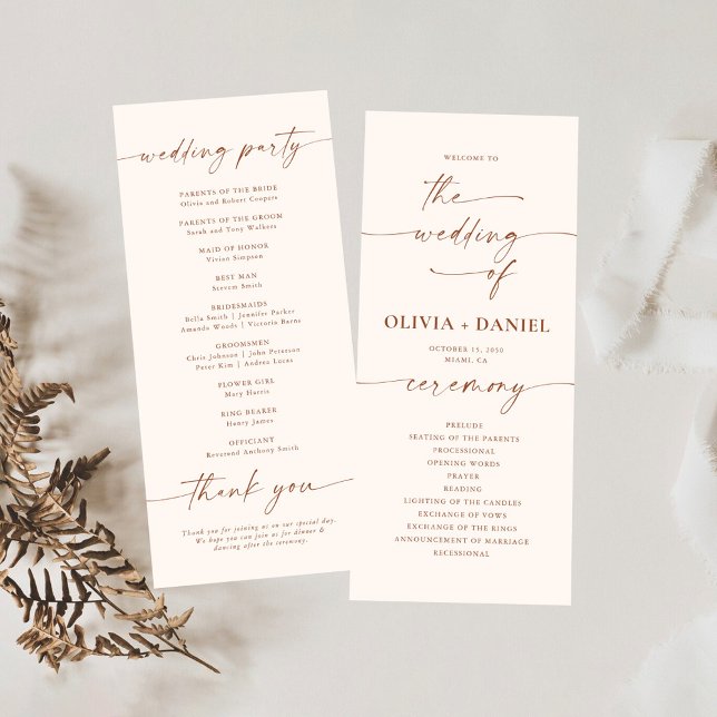 Minimalistisches Hochzeitsprogramm Programm (Von Creator hochgeladen)