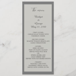 minimalistisches Hochzeitsprogramm und Menü Programm