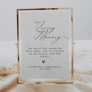 Minimalistisches Hochzeitsschild 'In Loving Memory Poster