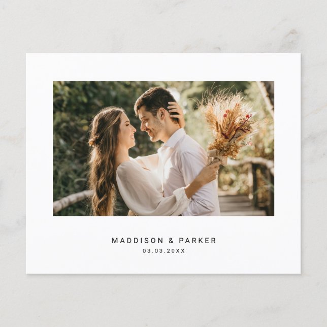 Minimalistisches Hochzeitsszenario - Dankeschön-Fo Flyer (Vorne)