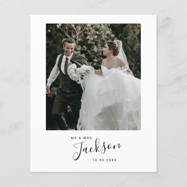 Minimalistisches Hochzeitsszenario - Dankeschön-Fo Flyer (Vorne)